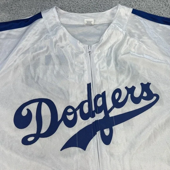 Brooklyn Dodgers Jersey Mens XL MLB‎ Baseball Jackie Robinson 42 Full Zip White - Picture 3 of 9